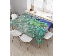Прямоугольная скатерть JoyArty Павлиньи узоры из сатена tc_378531_120x145