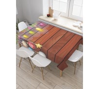 Прямоугольная скатерть JoyArty Новогоднее украшение из сатена tc_21460_120x145