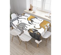 Прямоугольная скатерть JoyArty Обитатели саванны из сатена tc_37574_120x145