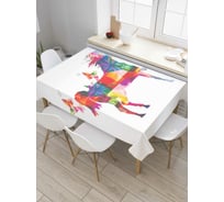 Прямоугольная скатерть JoyArty Лошадь с бабочками из сатена tc_4589_120x145