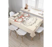 Прямоугольная скатерть JoyArty Кот в очках из сатена tc_30042_120x145