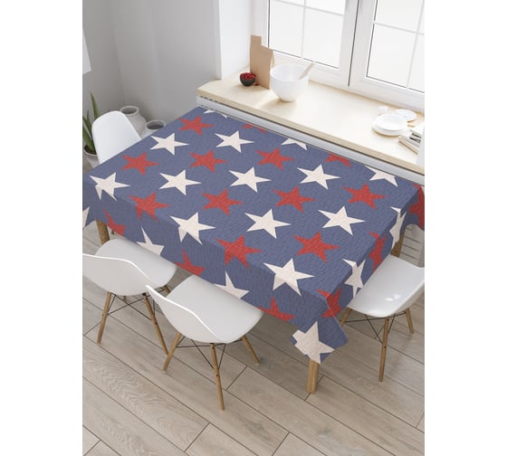 Прямоугольная скатерть JoyArty Контрастные звезды из сатена tc_37708_120x145 1