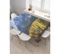 Прямоугольная скатерть JoyArty Лес, переходящий в горы из сатена tc_21523_120x145