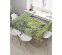 Прямоугольная скатерть JoyArty Одинокое строение в лесу из сатена tc_35216_120x145