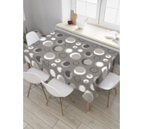 Прямоугольная скатерть JoyArty Мазки на кругах из сатена tc_35260_120x145