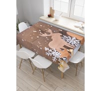 Прямоугольная скатерть JoyArty Лось на празднике из сатена tc_23356_120x145