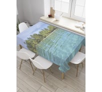 Прямоугольная скатерть JoyArty Пальмовый остров из сатена tc_31419_120x145