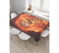 Прямоугольная скатерть JoyArty Огненный мотоцикл из сатена tc_9926_120x145