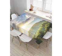 Прямоугольная скатерть JoyArty Лес в горах из сатена tc_37308_120x145