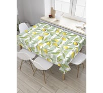 Прямоугольная скатерть JoyArty Лимоновые веточки из сатена tc_31930_120x145