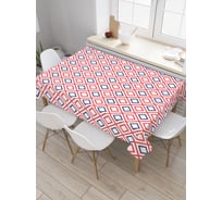 Прямоугольная скатерть JoyArty Круги на розовом фоне из сатена tc_34101_120x145