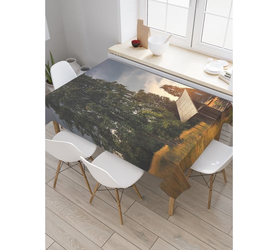 Прямоугольная скатерть JoyArty Лесное здоровье из сатена tc_21327_120x145