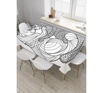 Прямоугольная скатерть JoyArty Кошачьи обнимания из сатена tc_33041_120x145