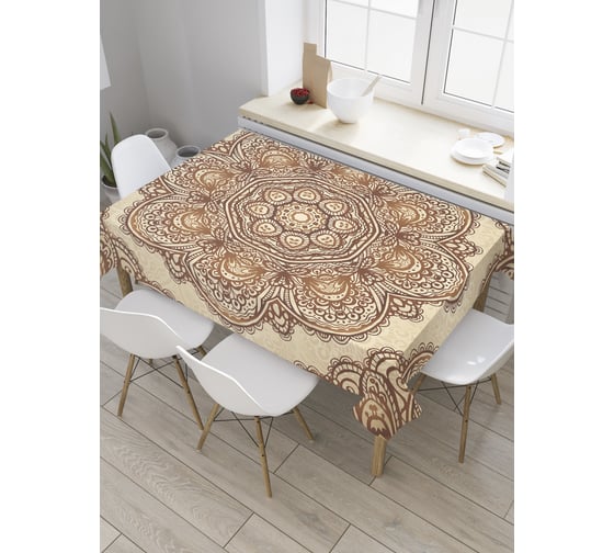 Прямоугольная скатерть JoyArty Коричневый цветок из сатена tc_33876_120x145 1
