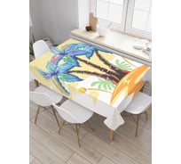 Прямоугольная скатерть JoyArty Пальмовое веселье из сатена tc_19470_120x145