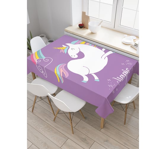 Прямоугольная скатерть JoyArty Магический единорог из сатена tc_19510_120x145 1