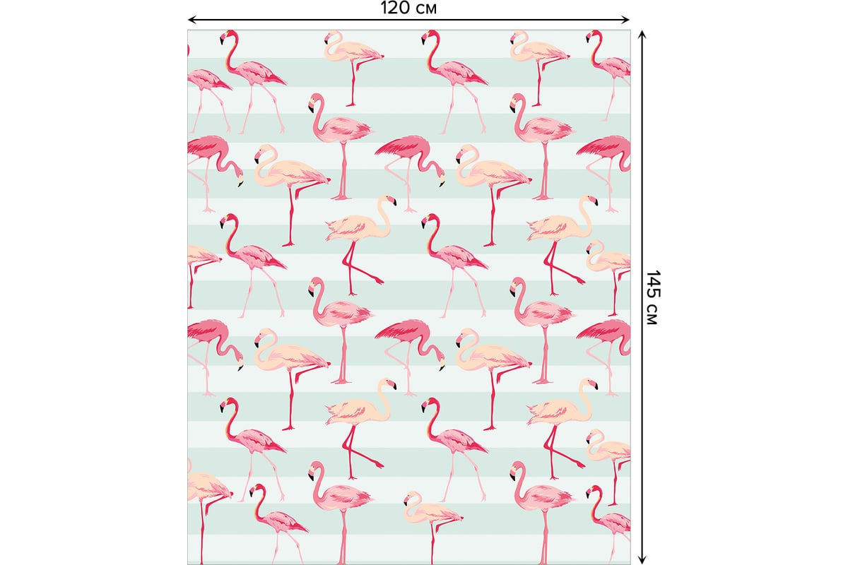 Прямоугольная скатерть JoyArty Парад фламинго из сатена tc_5107_120x145