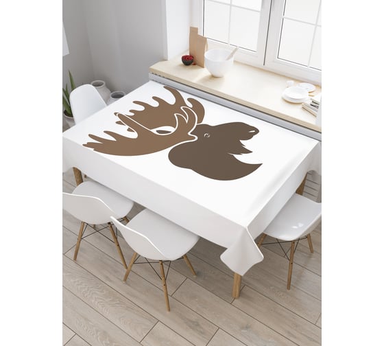 Прямоугольная скатерть JoyArty Лось наблюдает из сатена tc_22284_120x145