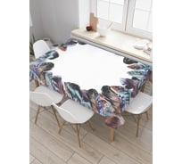 Прямоугольная скатерть JoyArty Круг из перьев из сатена tc_20218_120x145