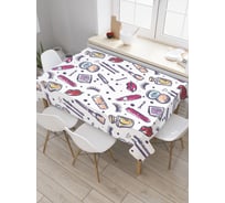 Прямоугольная скатерть JoyArty Мир косметички из сатена tc_21063_120x145