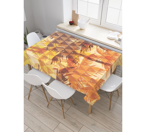 Прямоугольная скатерть JoyArty Пальмовые треугольники из сатена tc_26464_120x145 1