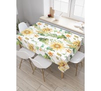 Прямоугольная скатерть JoyArty Кукуруза и подсолнухи из сатена tc_9852_120x145