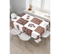 Прямоугольная скатерть JoyArty Кофейные квадраты из сатена tc_29940_120x145