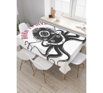 Прямоугольная скатерть JoyArty Осьминог с надписью из сатена tc_30242_120x145