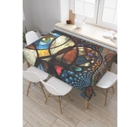 Прямоугольная скатерть JoyArty Красочный витраж из сатена tc_21403_120x145