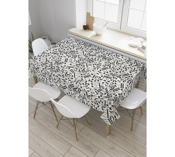 Прямоугольная скатерть JoyArty Ноты вперемешку из сатена tc_27985_120x145 1