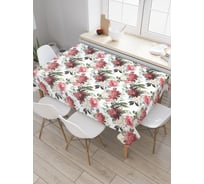 Прямоугольная скатерть JoyArty Повторяюшиеся розочки из сатена tc_30512_120x145