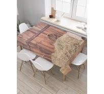 Прямоугольная скатерть JoyArty Колесо в сарае из сатена tc_38276_120x145
