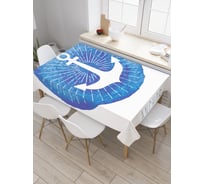 Прямоугольная скатерть JoyArty Круг с якорем из сатена tc_19738_120x145