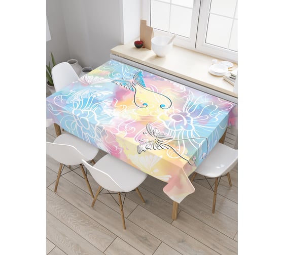 Прямоугольная скатерть JoyArty Ноктюрн с бабочками из сатена tc_21771_120x145 1