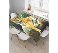 Прямоугольная скатерть JoyArty Отдых тигра из сатена tc_38678_120x145