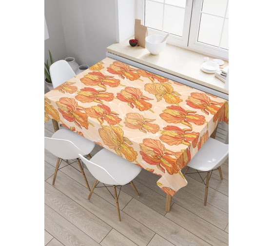 Прямоугольная скатерть JoyArty Огненные цветы из сатена tc_30849_120x145 1