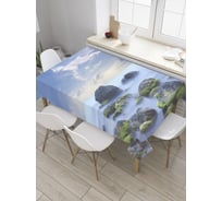 Прямоугольная скатерть JoyArty Облачные камни из сатена tc_8942_120x145