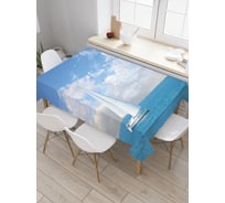 Прямоугольная скатерть JoyArty Одинокий корабль из сатена tc_30277_120x145