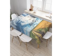 Прямоугольная скатерть JoyArty Облачные поля из сатена tc_9983_120x145