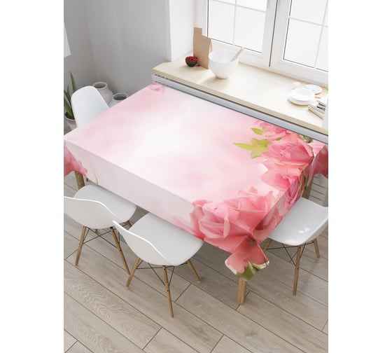 Прямоугольная скатерть JoyArty Круг из лепестков роз из сатена tc_32469_120x145 1