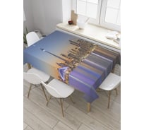 Прямоугольная скатерть JoyArty Огни Торонто из сатена tc_27964_120x145
