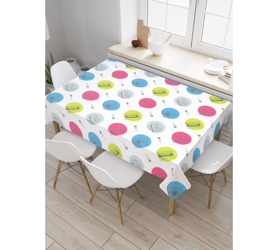 Прямоугольная скатерть JoyArty Мир кассет из сатена tc_9772_120x145 1