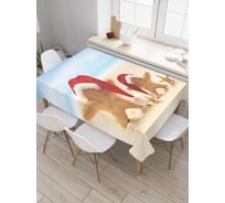 Прямоугольная скатерть JoyArty Новогодние морские звезды из сатена tc_21483_120x145