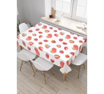 Прямоугольная скатерть JoyArty Клубничный арт из сатена tc_50076_120x145