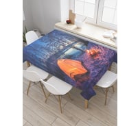 Прямоугольная скатерть JoyArty Отдых в палатке из сатена tc_19620_120x145