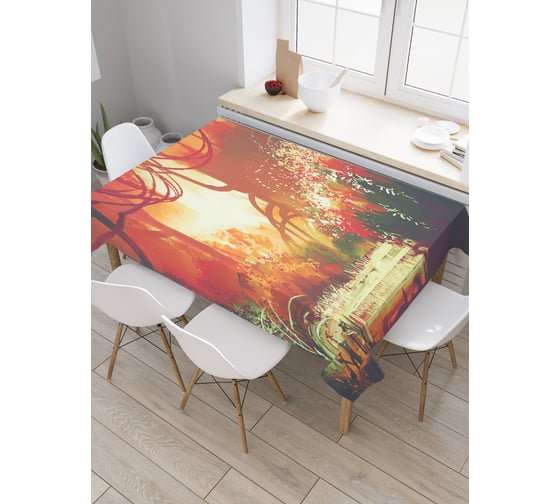 Прямоугольная скатерть JoyArty Лесная жара из сатена tc_23018_120x145 1