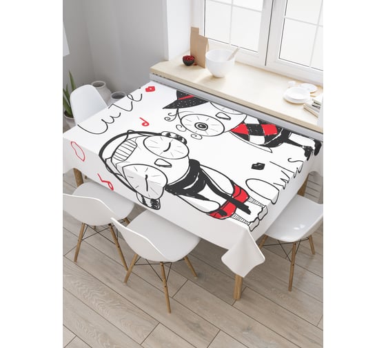 Прямоугольная скатерть JoyArty Милые совы из сатена tc_21060_120x145 1
