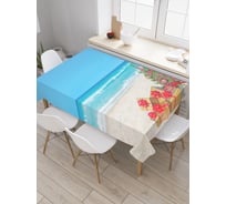 Прямоугольная скатерть JoyArty Новогодний пляж из сатена tc_21438_120x145