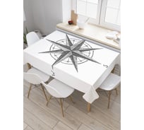 Прямоугольная скатерть JoyArty Компас монохром из сатена tc_38941_120x145