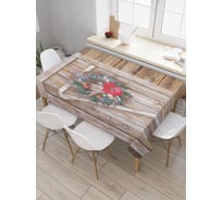 Прямоугольная скатерть JoyArty Новогодняя дверь из сатена tc_21473_120x145